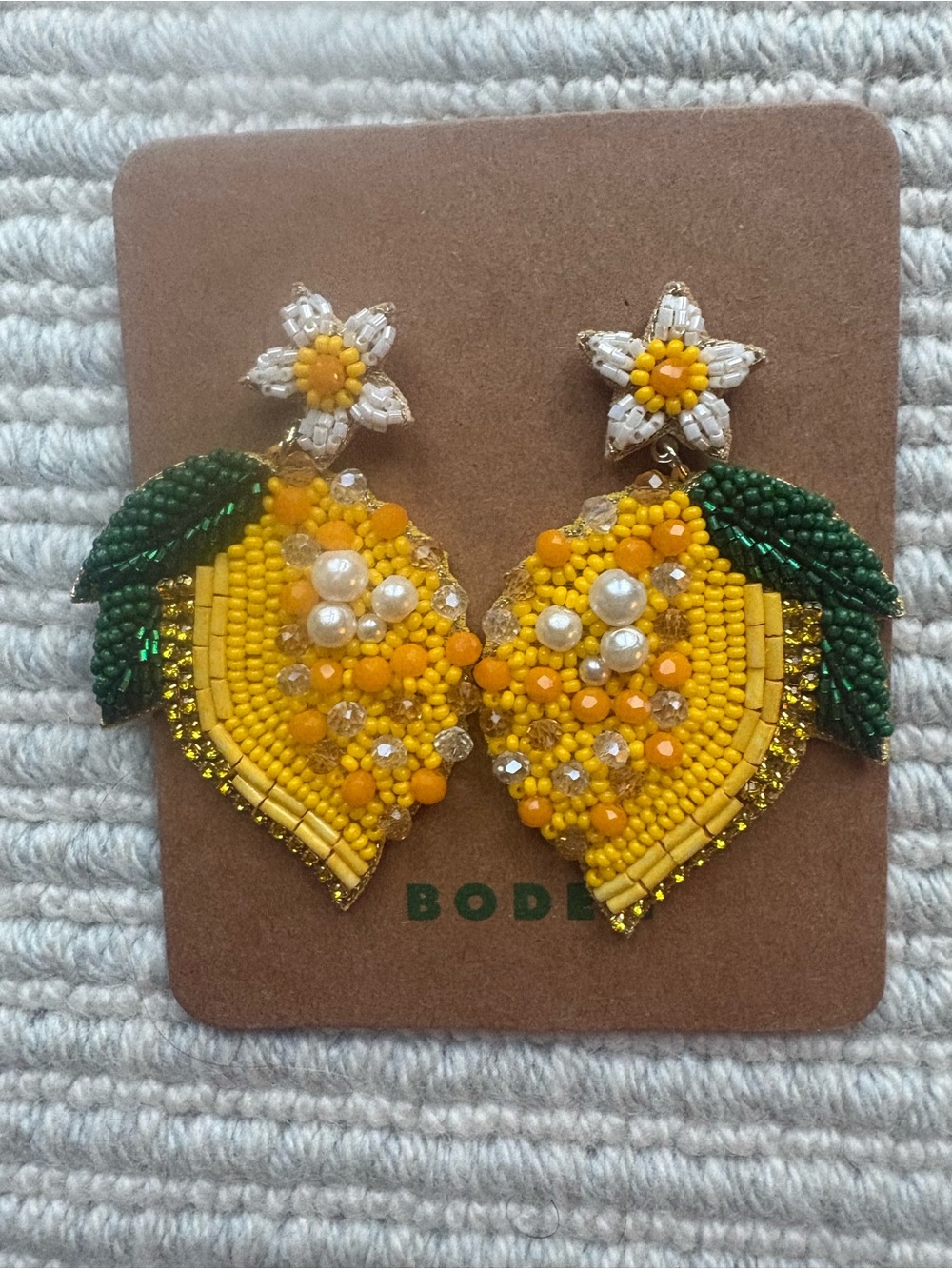 Boden earrings NEW lemon beaded earrings